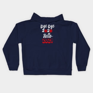 Bye Bye 2020 Hello 2021, Merry Christmas Happy New Year Gifts Kids Hoodie